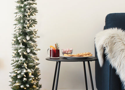 Prelit Flocked Pencil Tree