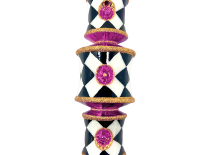 Pink Harlequin Dazzler Glass Ornament