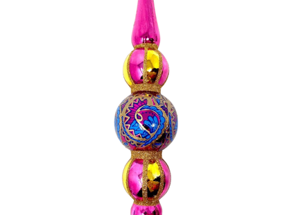 Pink Paisley Icicle Glass Ornament
