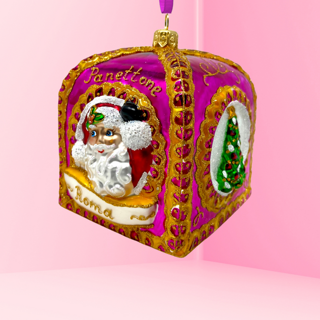 Pink Panettone Polish Glass Ornament