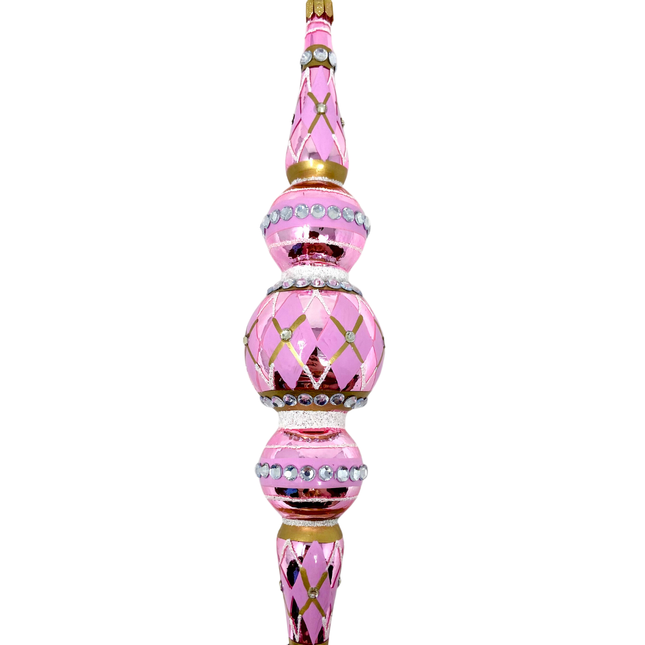 Pink Passion Icicle Glass Ornament