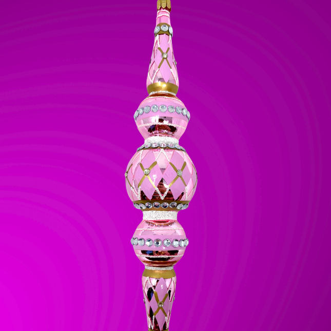 Pink Passion Icicle Glass Ornament