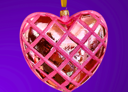 Rose Royale Heart Polish Glass Ornament