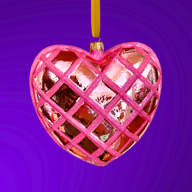 Rose Royale Heart Polish Glass Ornament