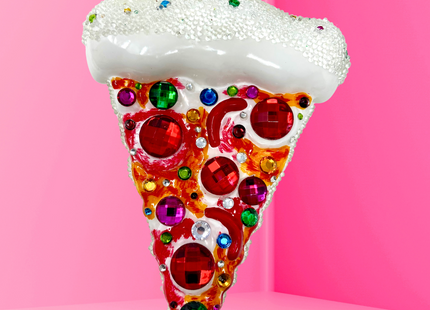 Supreme Pizza Slice Polish Glass Ornament