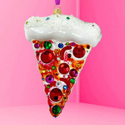 Supreme Pizza Slice Polish Glass Ornament