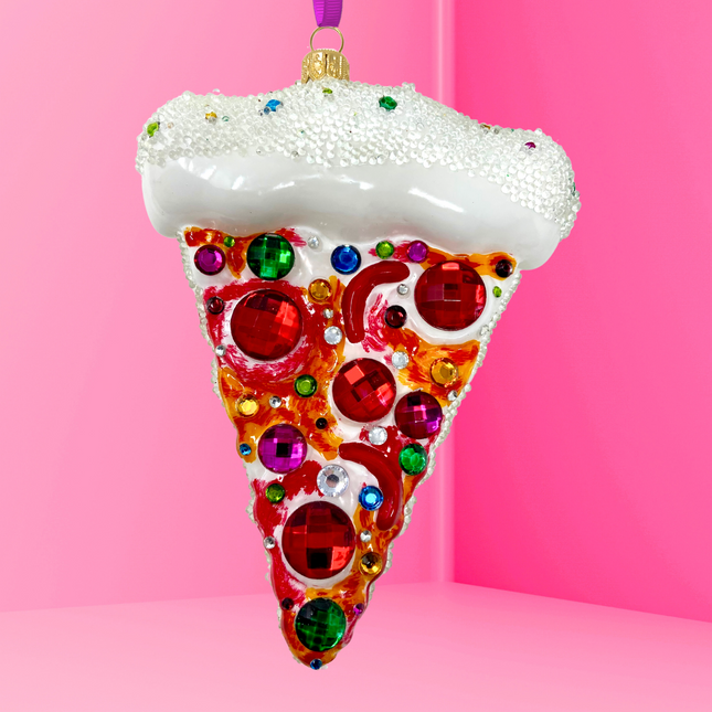 Supreme Pizza Slice Polish Glass Ornament