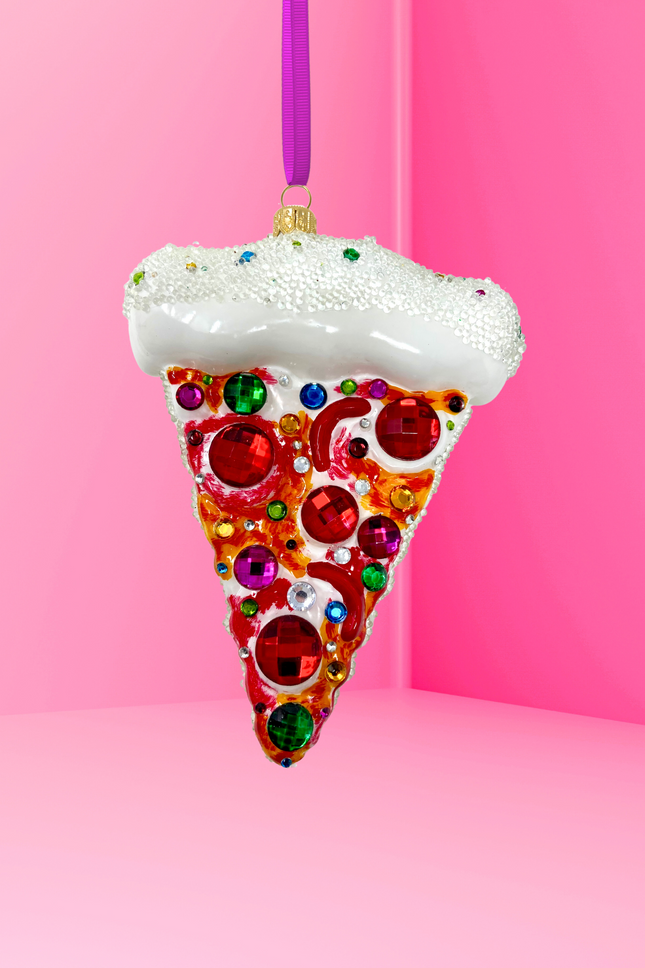 Supreme Pizza Slice Polish Glass Ornament
