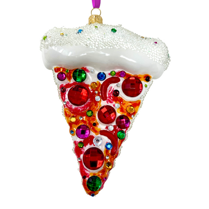 Supreme Pizza Slice Polish Glass Ornament