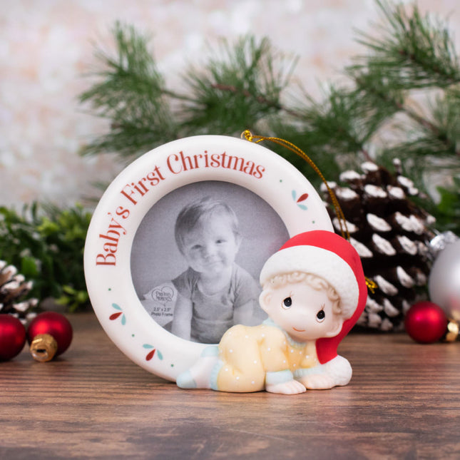 holiday precious moments baby's first christmas picture frame christmas ornament – Christmas ornament, holiday tree decoratio