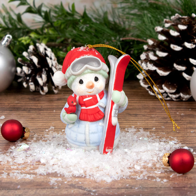 Precious Moments Snowman Skier Ornament