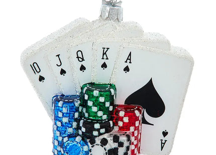 Noble Gems™ Glass Poker Cards & Chips Ornament
