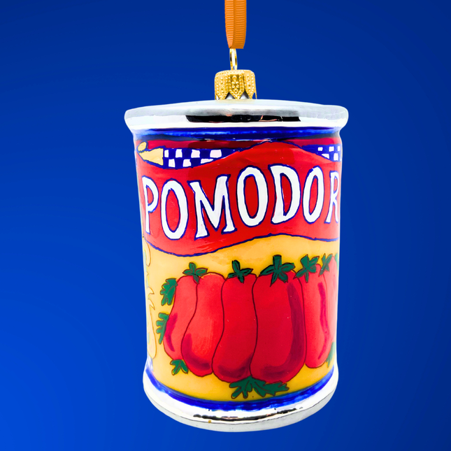 Pomodoro Can Glass Christmas Ornament