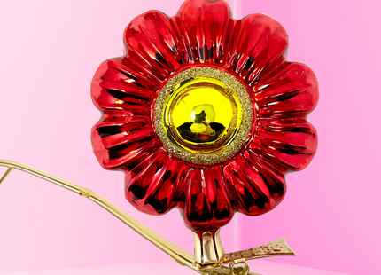 Poppy Boho Charm Clip-On Polish Glass Ornament