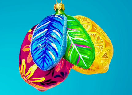 Positano Lemon Cluster Holiday Glass Ornament