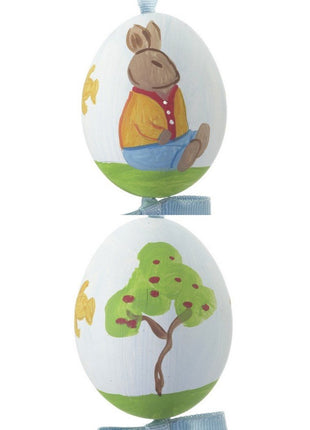 Sitting Bunny Blue Easter Egg Ornament  by ORNAMENT SHOP EXCLUSIVE Ornament