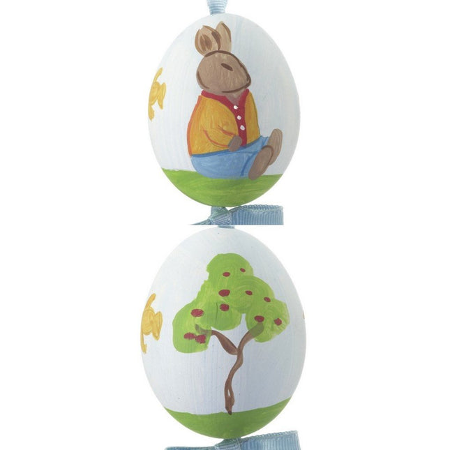personalized sitting bunny blue easter egg christmas ornament – Christmas ornament, holiday tree decoration or gift