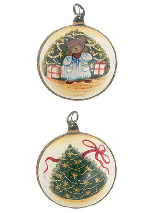Christmas Tree Teddy Bear - Blue Nightgown Ornament  by ORNAMENT SHOP EXCLUSIVE Ornament