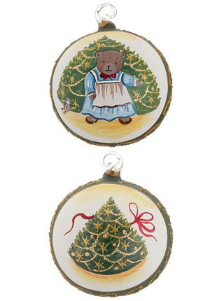 Christmas Tree Teddy Bear - Blue Dress Ornament  by ORNAMENT SHOP EXCLUSIVE Ornament