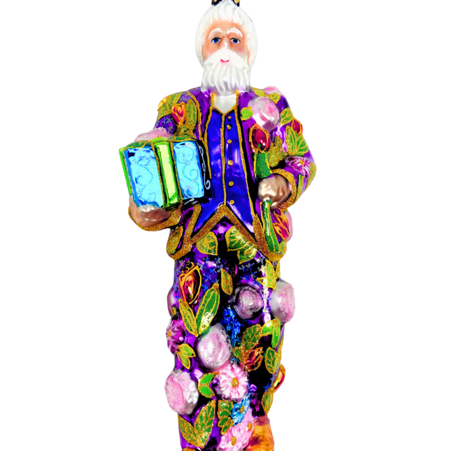 Purple Reign Santa Polish Glass Ornament