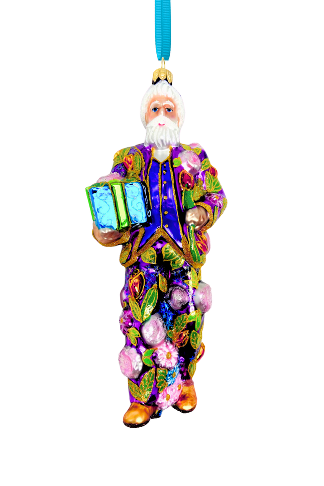 Purple Reign Santa Polish Glass Ornament