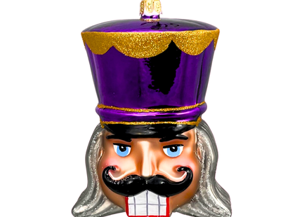 Imperial Amethyst Glass Nutcracker Ornament