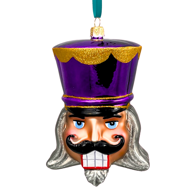 Imperial Amethyst Glass Nutcracker Ornament