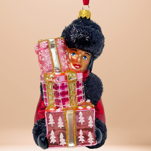 Nicole Glass Christmas Ornament (Brunette)