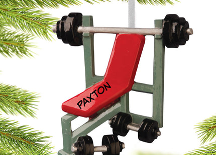 keepsake personalized workout bench press christmas ornament – Christmas ornament, holiday tree decoration or gift