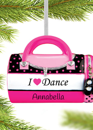I Love Dance Bag Ornament  by POLARX Ornament