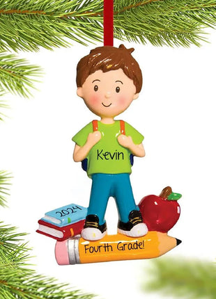 First Day of School - Boy Ornament  by POLARX Ornament