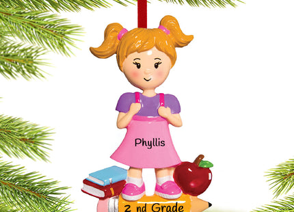personalized personalized first day of school - girl christmas ornament – Christmas ornament, holiday tree decoration or gift