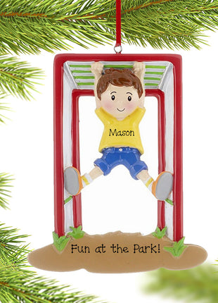 Jungle Gym Boy Ornament  by POLARX Ornament