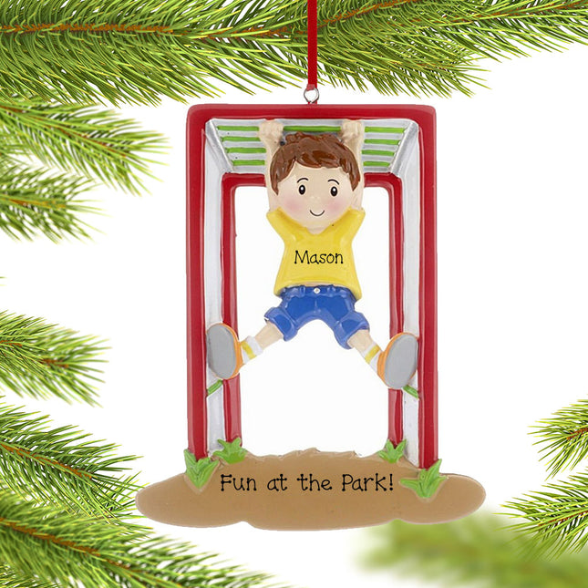 custom personalized jungle gym boy christmas ornament – Christmas ornament, holiday tree decoration or gift