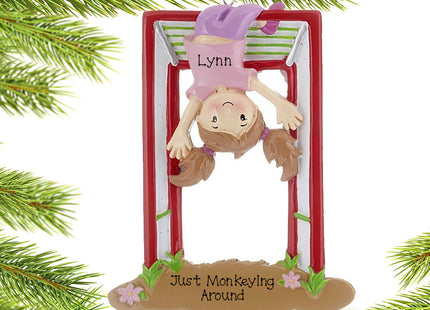 engraved personalized jungle gym girl christmas ornament – Christmas ornament, holiday tree decoration or gift