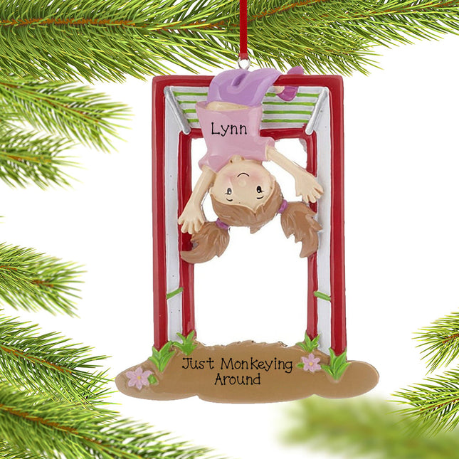 engraved personalized jungle gym girl christmas ornament – Christmas ornament, holiday tree decoration or gift