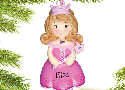 custom personalized princess girl - pink christmas ornament – Christmas ornament, holiday tree decoration or gift