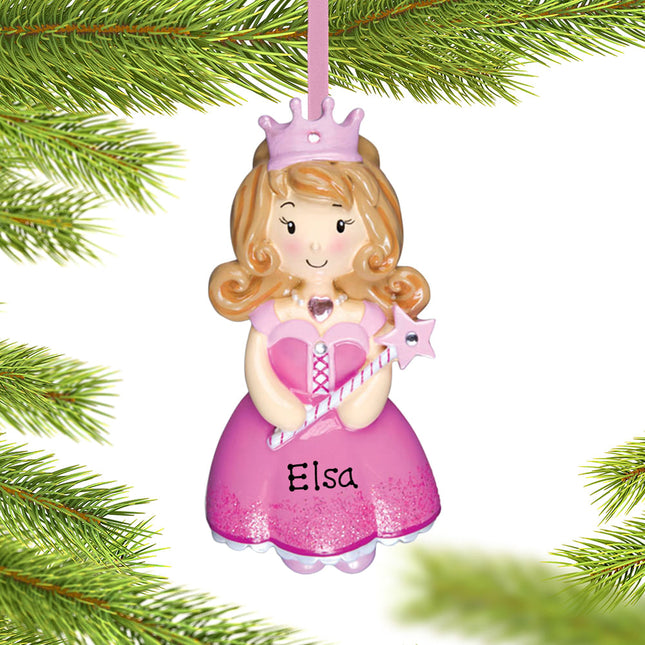 custom personalized princess girl - pink christmas ornament – Christmas ornament, holiday tree decoration or gift