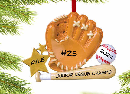 holiday personalized baseball sport glove christmas ornament – Christmas ornament, holiday tree decoration or gift