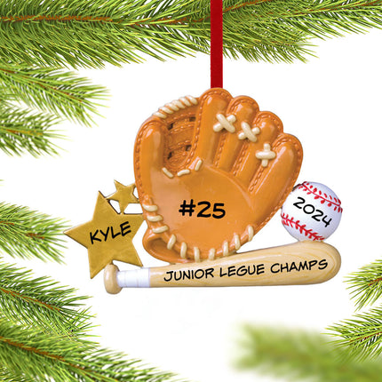 holiday personalized baseball sport glove christmas ornament – Christmas ornament, holiday tree decoration or gift