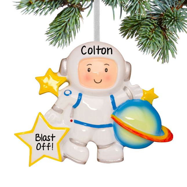 custom personalized space astronaut with planet christmas ornament – Christmas ornament, holiday tree decoration or gift