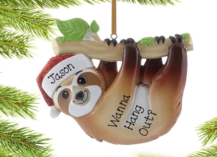 keepsake personalized sloth christmas ornament – Christmas ornament, holiday tree decoration or gift