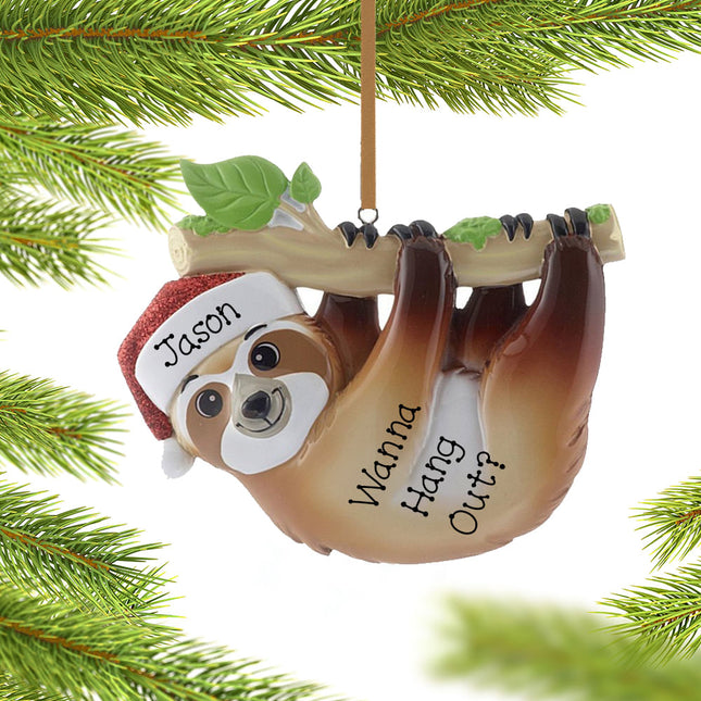 keepsake personalized sloth christmas ornament – Christmas ornament, holiday tree decoration or gift