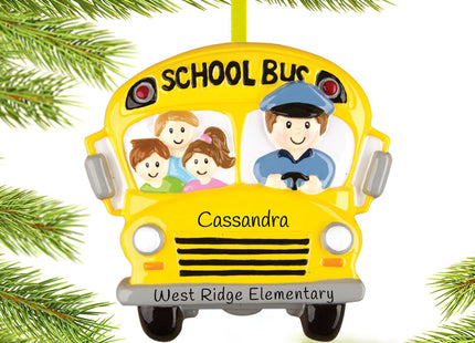 decorative personalized bus driver christmas ornament – Christmas ornament, holiday tree decoration or gift