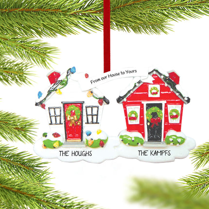 engraved personalized from our house to yours neighbors or friends christmas ornament – Christmas ornament, holiday tree deco