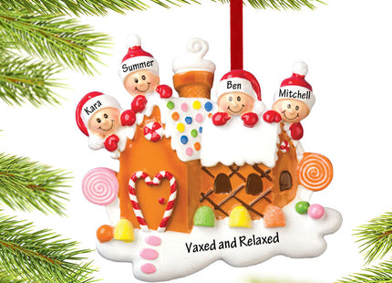 personalized personalized gingerbread house family of 4 christmas ornament – Christmas ornament, holiday tree decoration or g