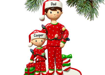 keepsake personalized single dad with one child christmas ornament – Christmas ornament, holiday tree decoration or gift
