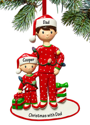 Single Dad with One Child Ornament  by POLARX Ornament