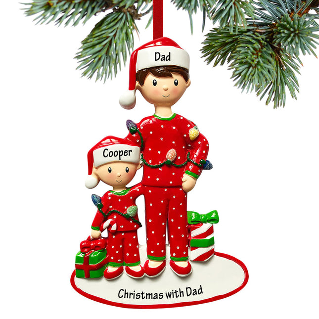keepsake personalized single dad with one child christmas ornament – Christmas ornament, holiday tree decoration or gift