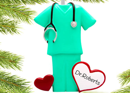 personalized personalized green scrubs christmas ornament – Christmas ornament, holiday tree decoration or gift